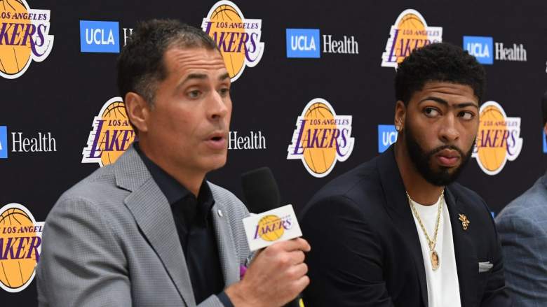 Lakers general manager Rob Pelinka, Anthony Davis