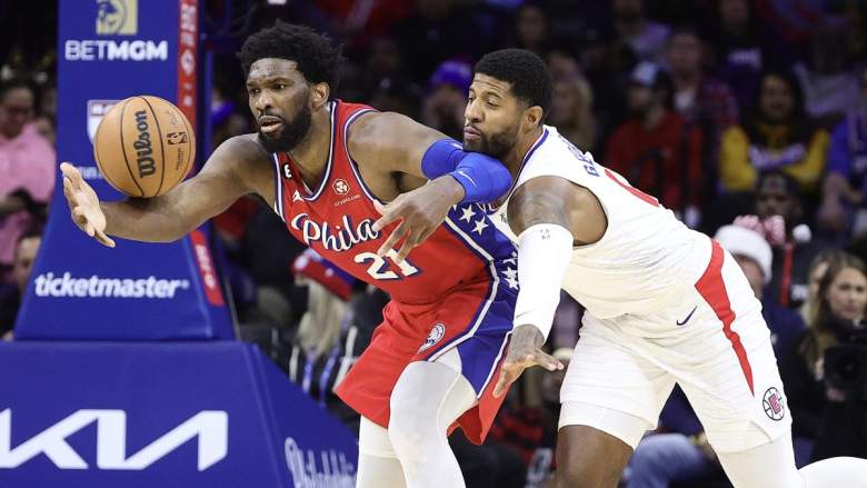 Sixers star Joel Embiid against Clippers' Paul George
