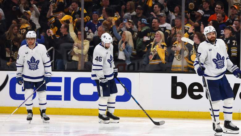 The Toronto Maple Leafs were eliminated from the Stanley Cup Playoffs by the Boston Bruins in Game 7