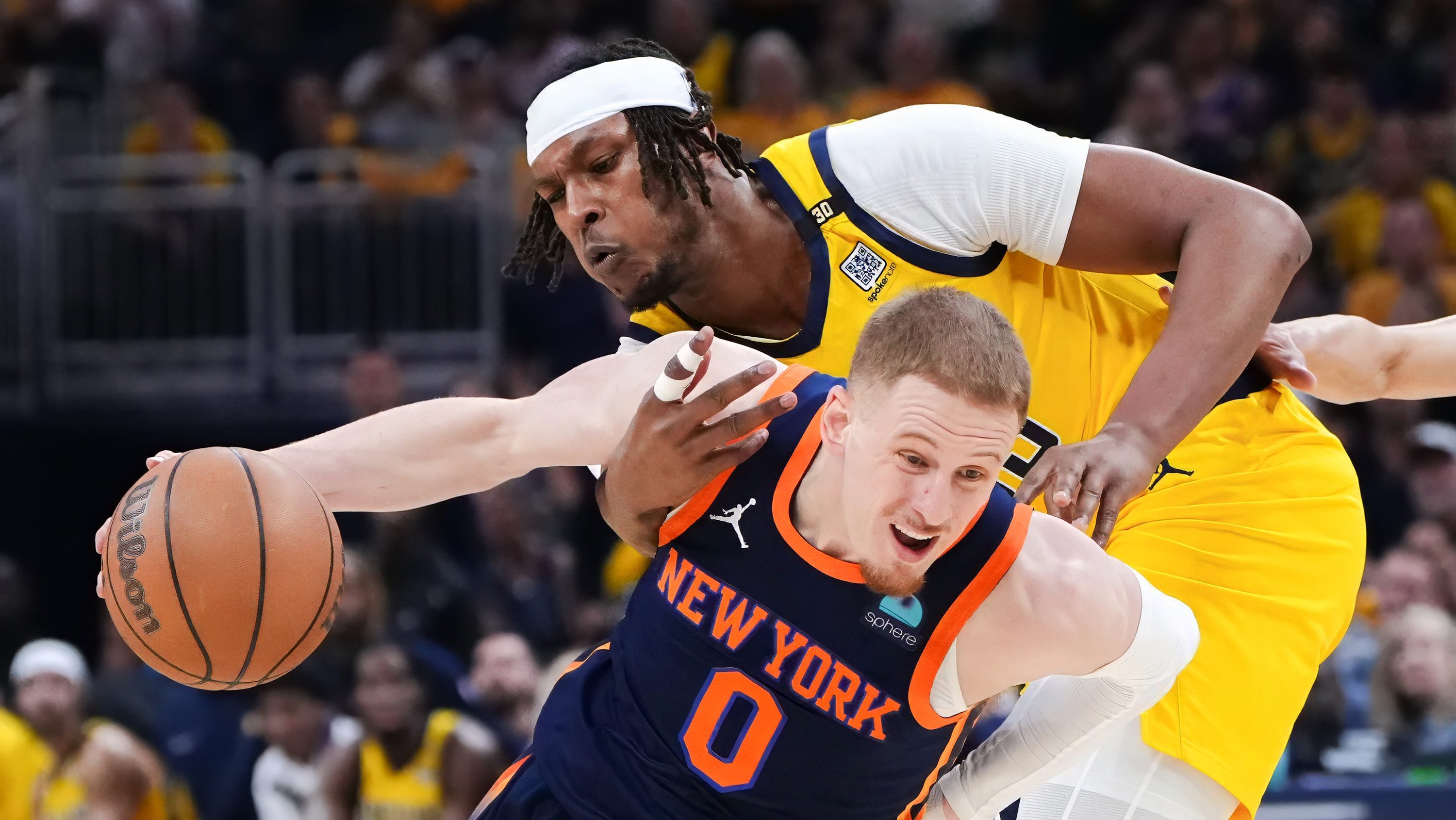 Knicks' DiVincenzo Calls Out Myles Turner After Game 5 Scuffle