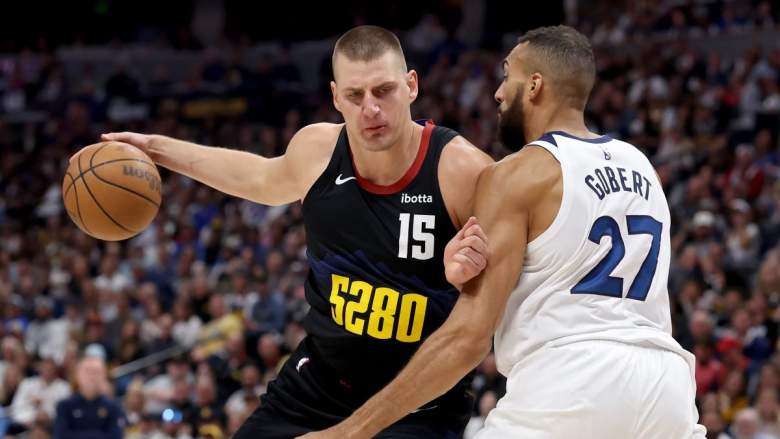 Nikola Jokic against Timberwolves' Rudy Gobert