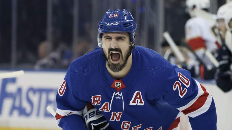 New York Rangers forward Chris Kreider removed Matthew Tkachuk's mouthguard and tossed it to the crowd.