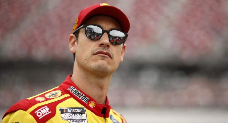 Joey Logano looks on at qualifying.