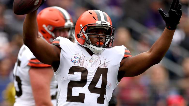 A new video showed Browns running back Nick Chubb working out on his surgically repaired knee.