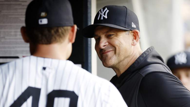 Yankees manager Aaron Boone (right) benched Anthony Rizzo (left) this week