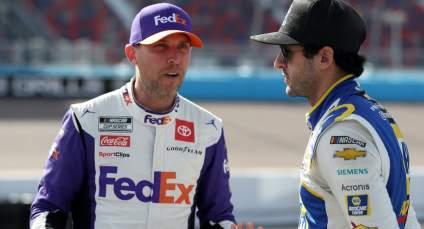 Denny Hamlin Praises Chase Elliott’s Honesty After 23XI Racing Member’s Mistake