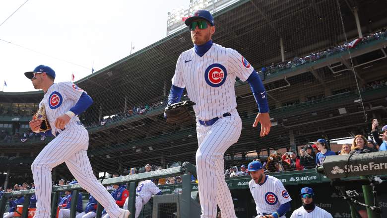 Nico Hoerner and Cody Bellinger take the field for the Cubs