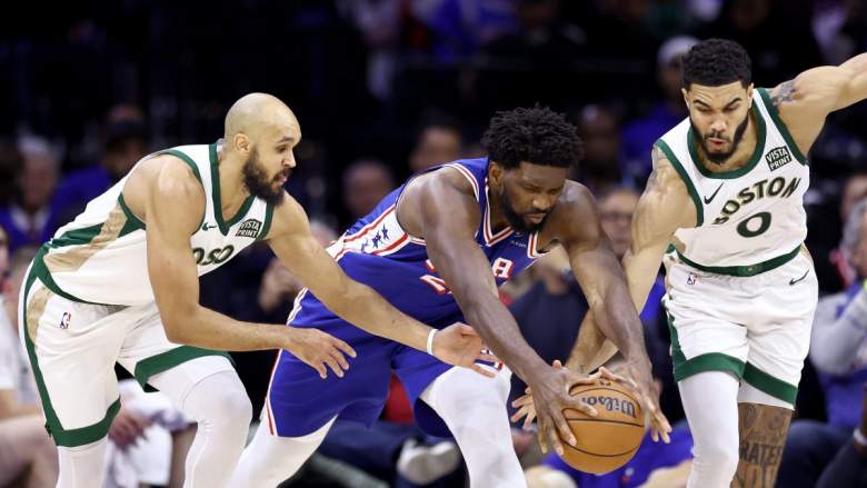 Sixers star Joel Embiid against Celtics