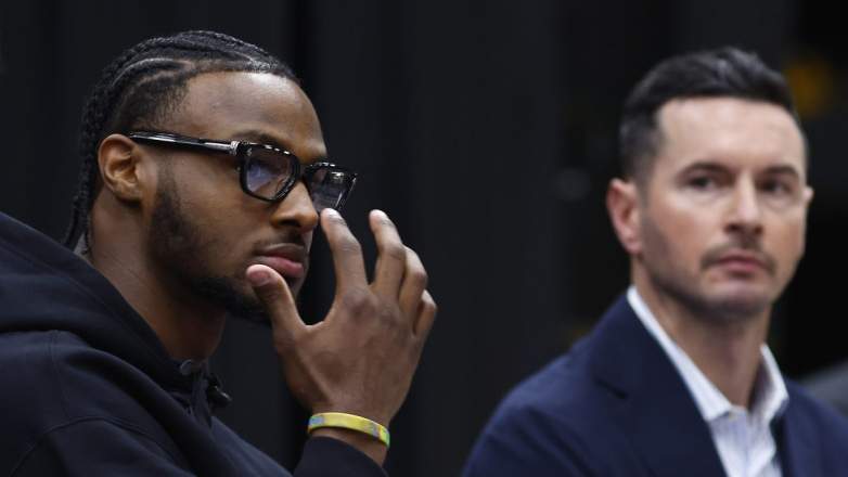 Bronny James and Lakers coach JJ Redick