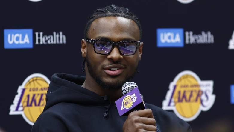 Bronny James was introduced by the Lakers on Tuesday, July 2.