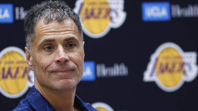 Lakers GM Rob Pelinka is trying to find a trade to bolster his roster.