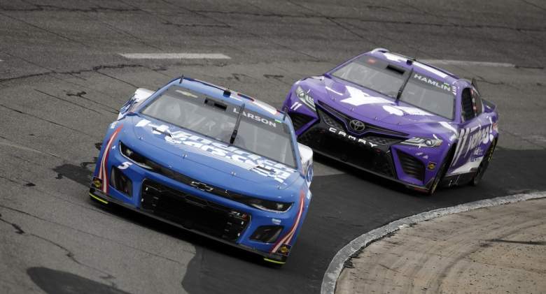 Kyle Larson and Denny Hamlin at North Wilkesboro.