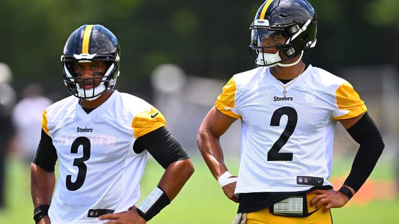 Steelers QBs Russell Wilson and Justin Fields.