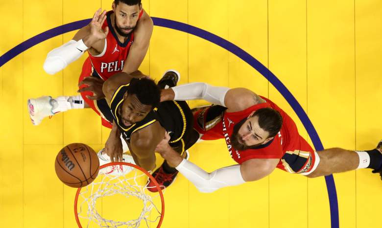 Warriors trade rumors could percolate around Jonas Valanciunas (right).