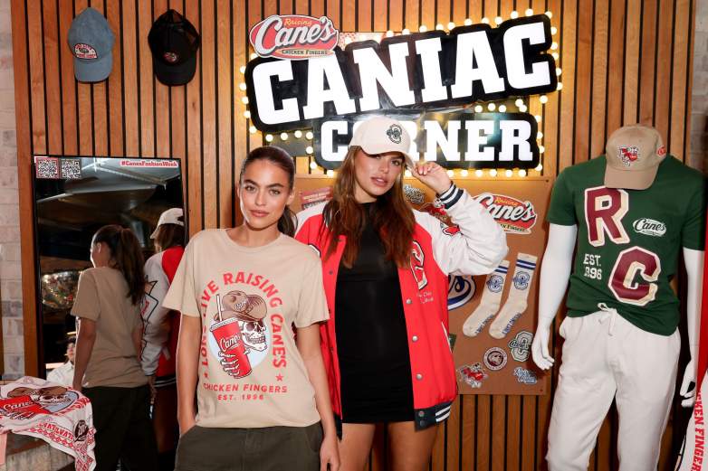 Sarah Nader and Brooks Naderat the Raising Cane's Times Square location.