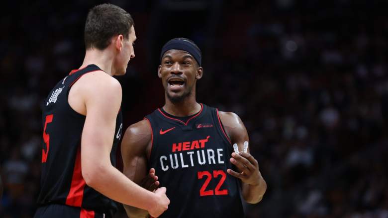 Nikola Jovic and Jimmy Butler