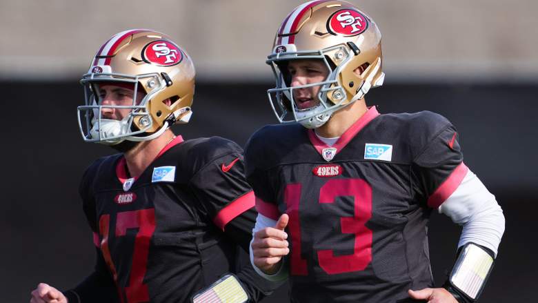 49ers quarterback Brandon Allen (left) will back up Brock Purdy.