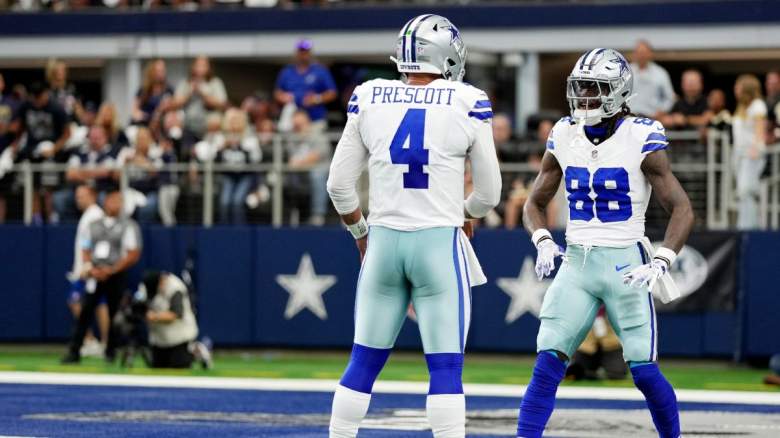 Dallas Cowboys wide receiver CeeDee Lamb and quarterback Dak Prescott