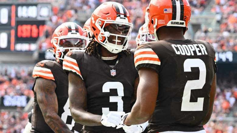 Cleveland Browns receivers Amari Cooper and Jerry Jeudy.