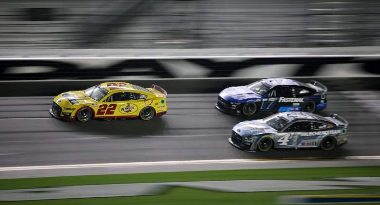 Joey Logano in lead with Next Gen car at Daytona.