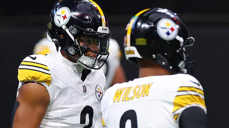 Steelers QBs Justin Fields and Russell Wilson.