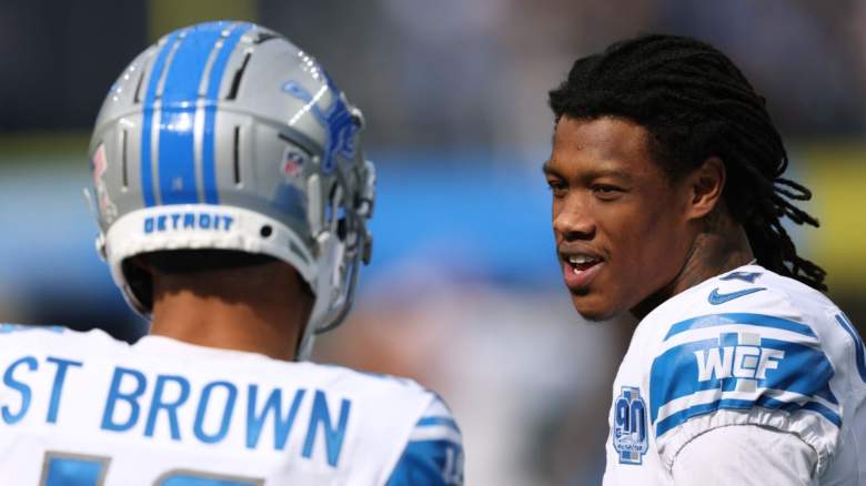 Detroit Lions wide receivers Amon-Ra St. Brown and Jameson Williams.