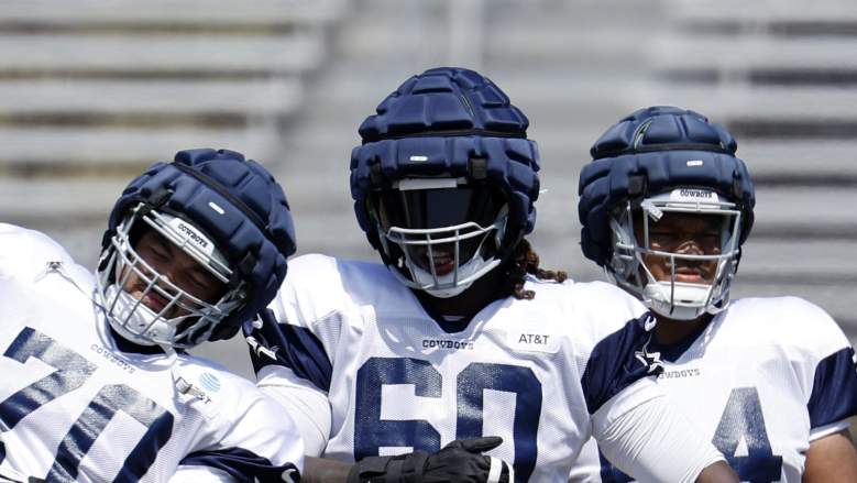 Cowboys rookie Tyler Guyton (middle)