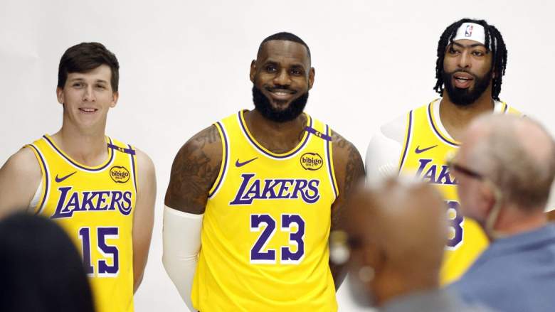 Austin Reaves, LeBron James, Anthony Davis, Lakers