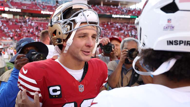 49ers quarterback Brock Purdy (left)