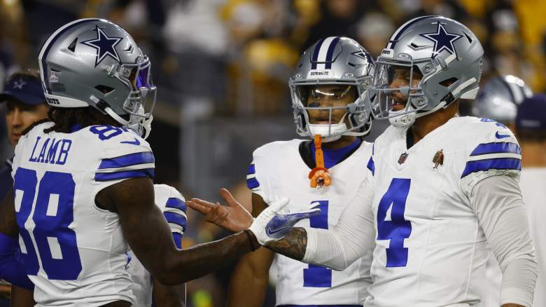 Cowboys stars CeeDee Lamb (left) and Dak Prescott (right)