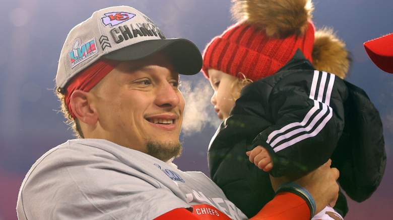 Chiefs QB Patrick Mahomes with daughter Sterling Skye.