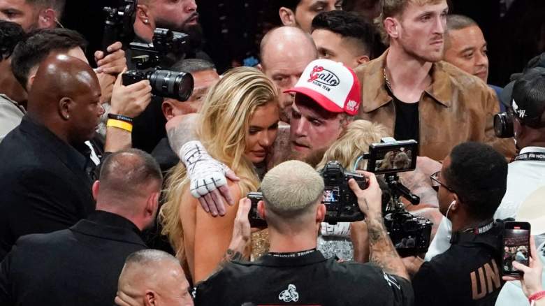 Jake Paul and girlfriend Jutta Leerdam after the Mike Tyson fight.