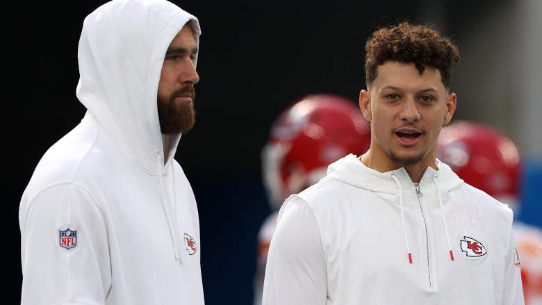 Chiefs' Travis Kelce and Patrick Mahomes.