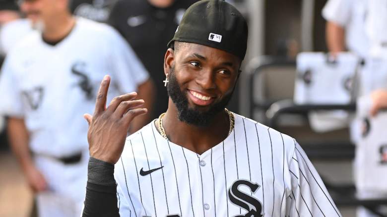 Luis Robert Jr. celebrates