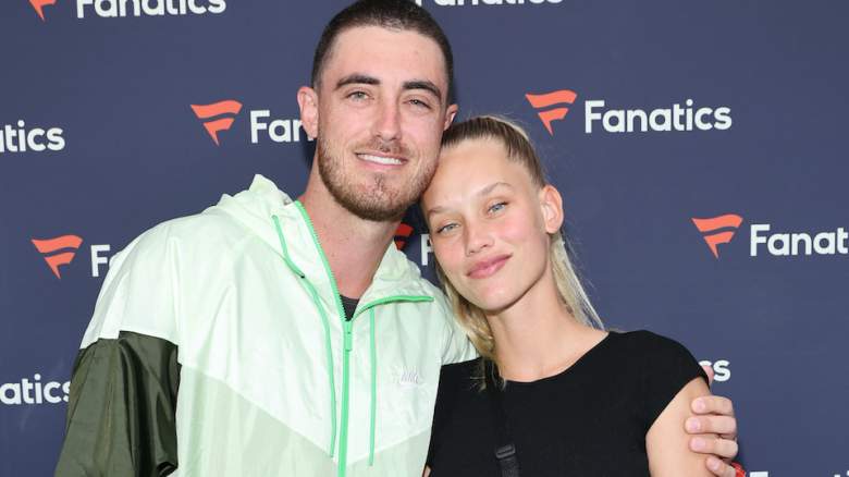 Cody Bellinger (l) and Chase Carter pose for photographs.