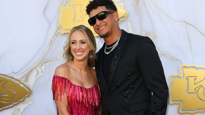 Chiefs QB Patrick Mahomes with wife Brittany Mahomes.