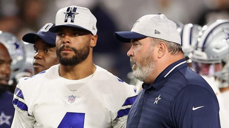 Quarterback Dak Prescott and head coach Mike McCarthy of the Dallas Cowboys.