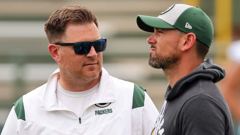 Packers GM Brian Gutekunst (left)