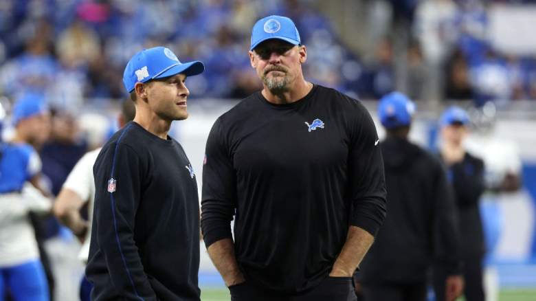 Detroit Lions coaches Dan Campbell and Ben Johnson