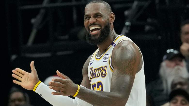 LeBron James laughs.