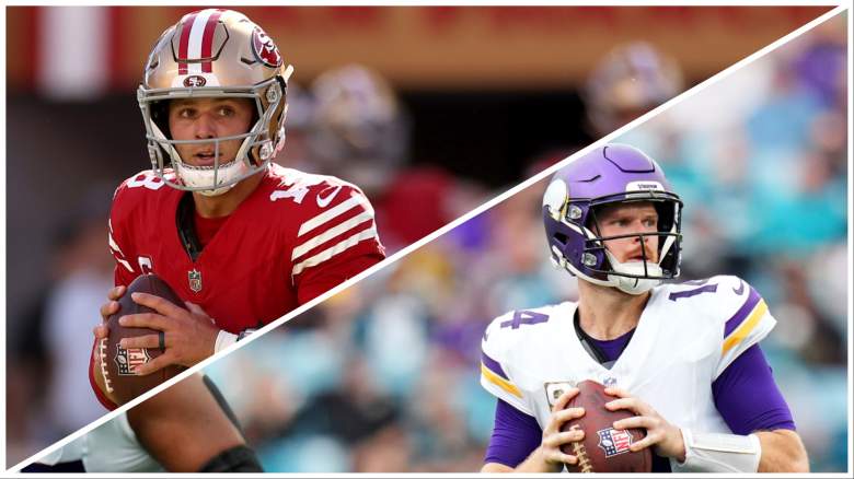 San Francisco 49ers' QB Brock Purdy and Minnesota Vikings' QB Sam Darnold