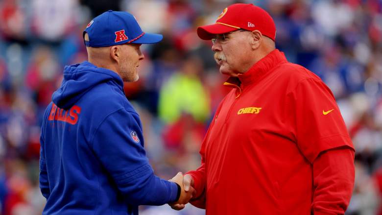 Bills' Sean McDermott with Chiefs' Andy Reid.