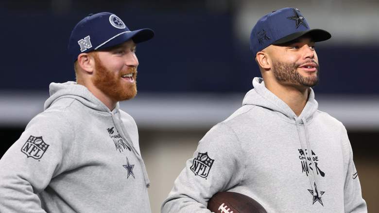 Dallas Cowboys quarterbacks Cooper Rush and Dak Prescott.