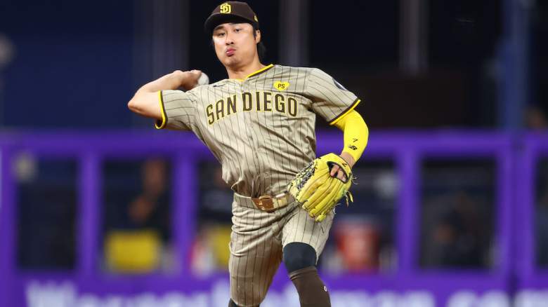 Ha-Seong Kim throws from shortstop