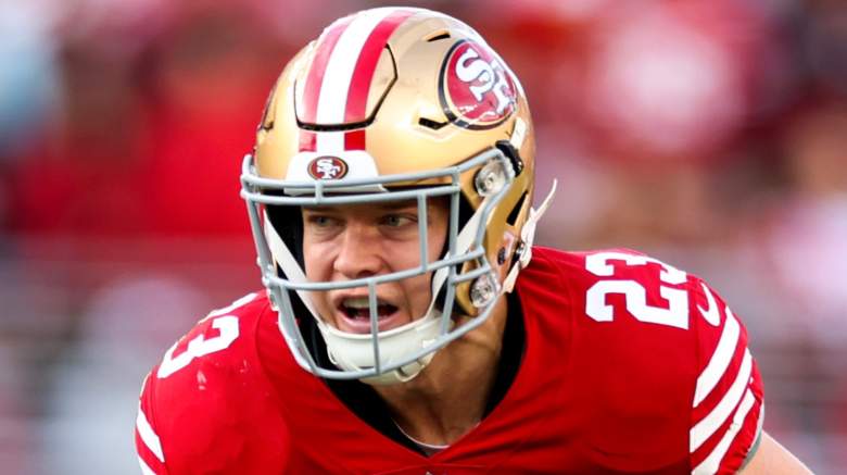 San Francisco 49ers' running back Christian McCaffrey