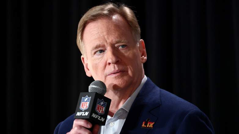 Roger Goodell speaking ahead of Super Bowl LIX in New Orleans, Louisiana