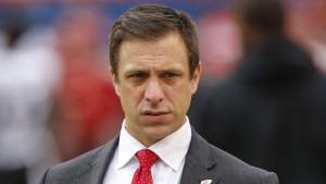 Kansas City Chiefs general manager, Brett Veach, watching on during warmups against the Baltimore Ravens. September 22, 2019.