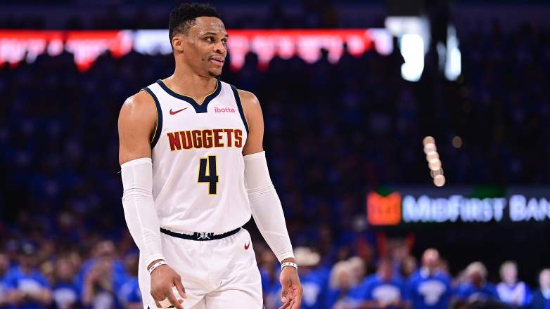 Russell Westbrook, currently of the Denver Nuggets, coveted by the Sacramento Kings
