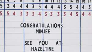 Congratulatory message for Minjee Lee after winning KPMG Women's PGA Championship 2025.