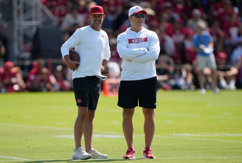Kyle Shanahan and John Lynch at San Francisco 49ers Training Camp